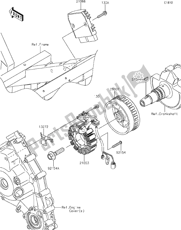 Todas las partes para 22 Generator de Kawasaki KRF 800 Teryx 2021