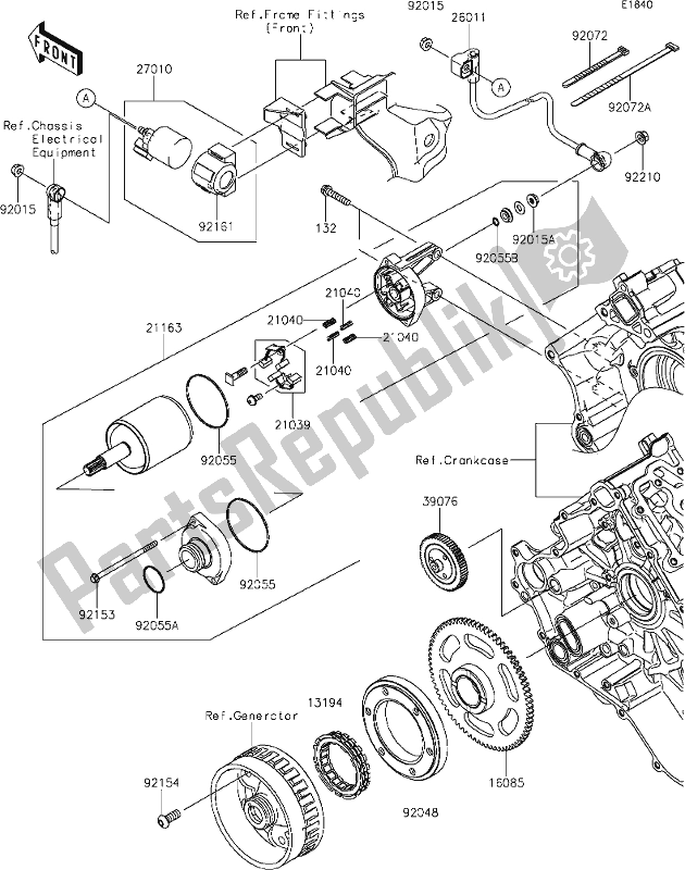 Todas las partes para 24 Starter Motor de Kawasaki KRF 800 Teryx 2021