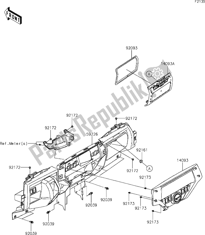 All parts for the 35 Front Box of the Kawasaki KRF 800 Teryx 2021