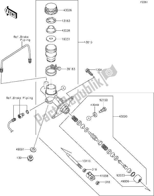 Todas las partes para 44 Master Cylinder de Kawasaki KRF 800 Teryx 2021