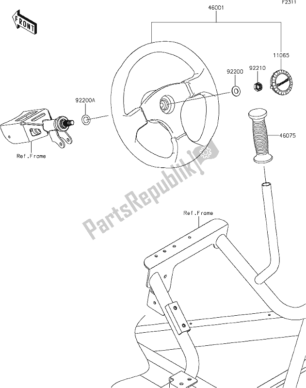 Todas as partes de 48 Steering Wheel do Kawasaki KRF 800 Teryx 2021