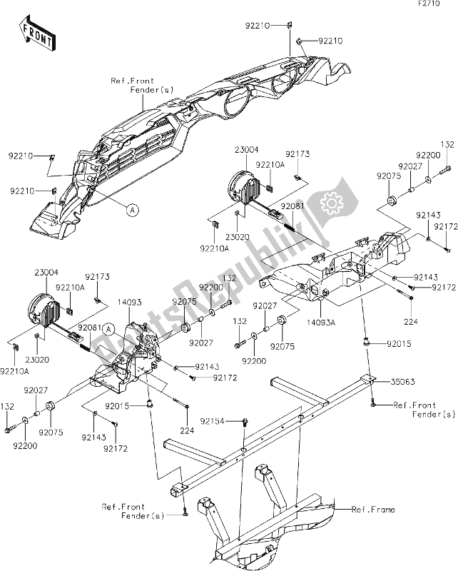 Tutte le parti per il 57 Headlight(s) del Kawasaki KRF 800 Teryx 2021