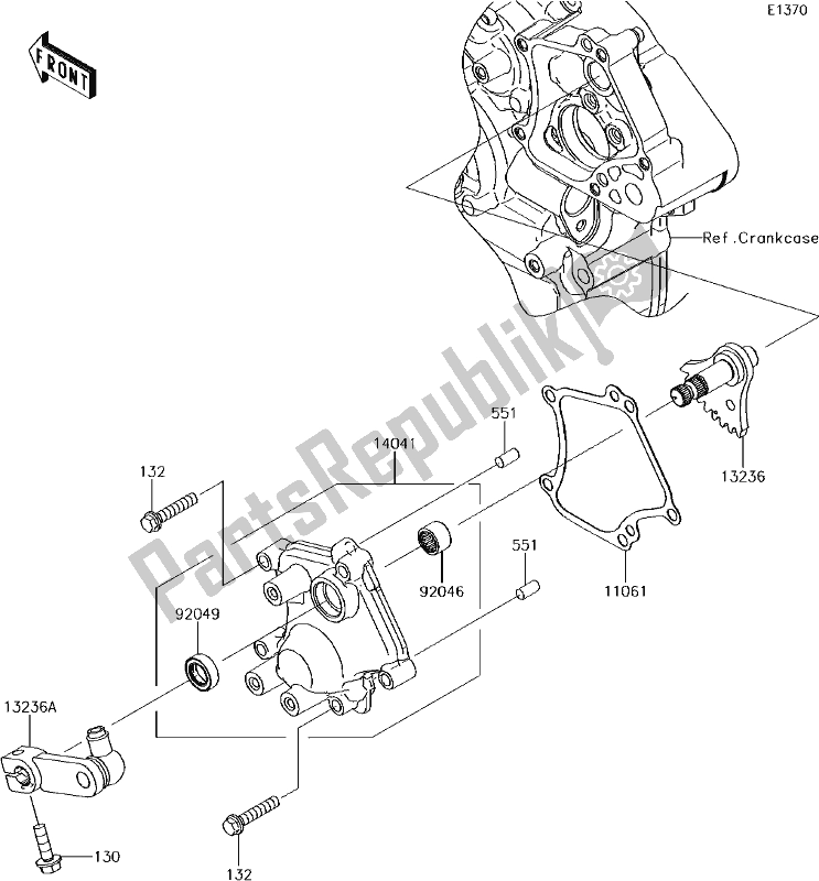 Tutte le parti per il 11 Gear Change Mechanism del Kawasaki KRF 800 Teryx LE 2017