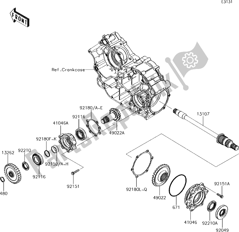 Tutte le parti per il 26-1front Bevel Gear del Kawasaki KRF 800 Teryx LE 2017