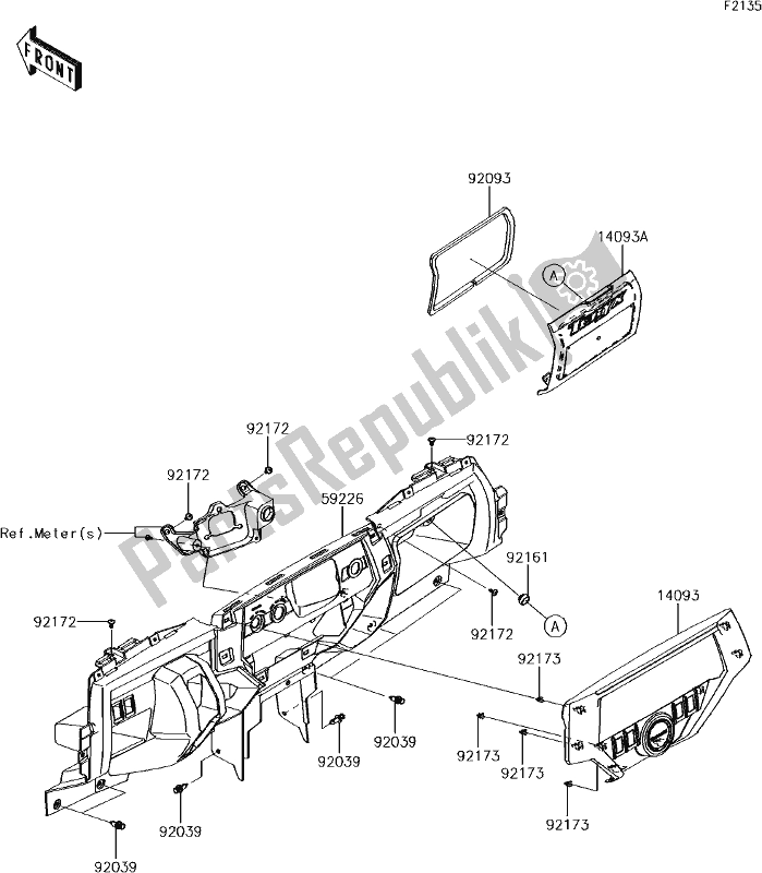 Todas as partes de 35 Front Box do Kawasaki KRF 800 Teryx LE 2017