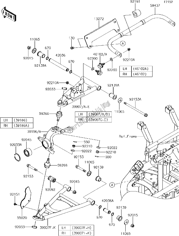 Todas las partes para 36-1front Suspension de Kawasaki KRF 800 Teryx LE 2017