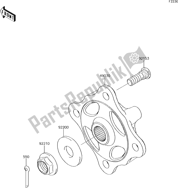 Tutte le parti per il 41 Front Hubs/brakes del Kawasaki KRF 800 Teryx LE 2017