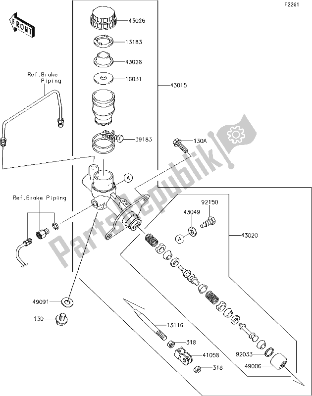 Todas las partes para 44 Master Cylinder de Kawasaki KRF 800 Teryx LE 2017