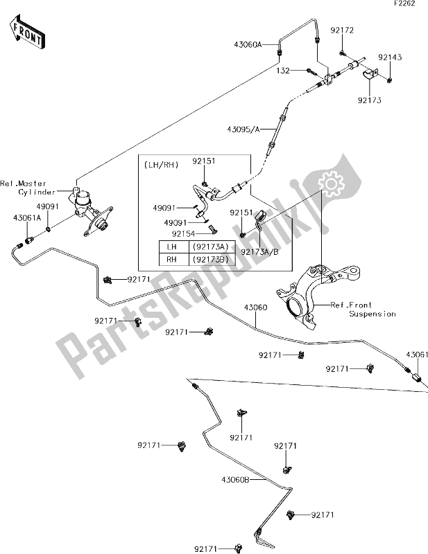 Toutes les pièces pour le 45 Brake Piping du Kawasaki KRF 800 Teryx LE 2017