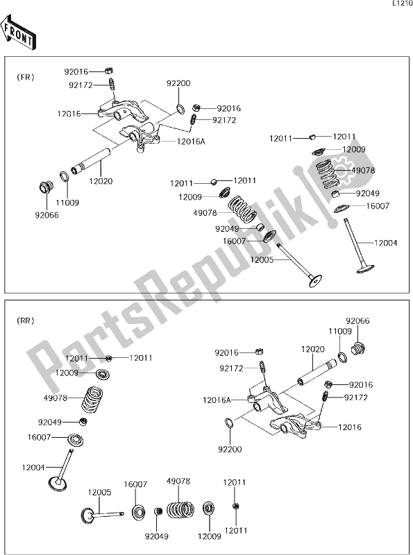 Alle onderdelen voor de 5 Valve(s) van de Kawasaki KRF 800 Teryx LE 2017