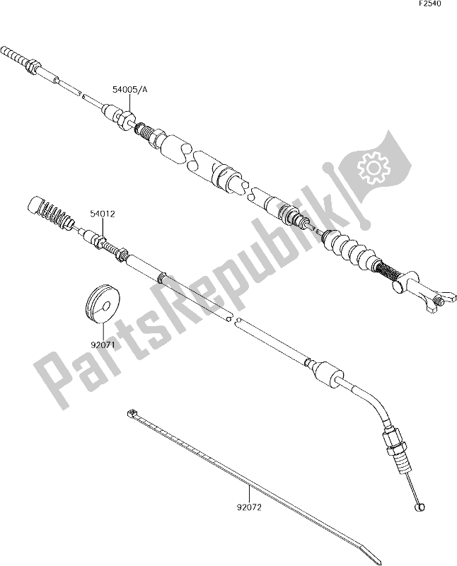 Tutte le parti per il 54 Cables del Kawasaki KRF 800 Teryx LE 2017