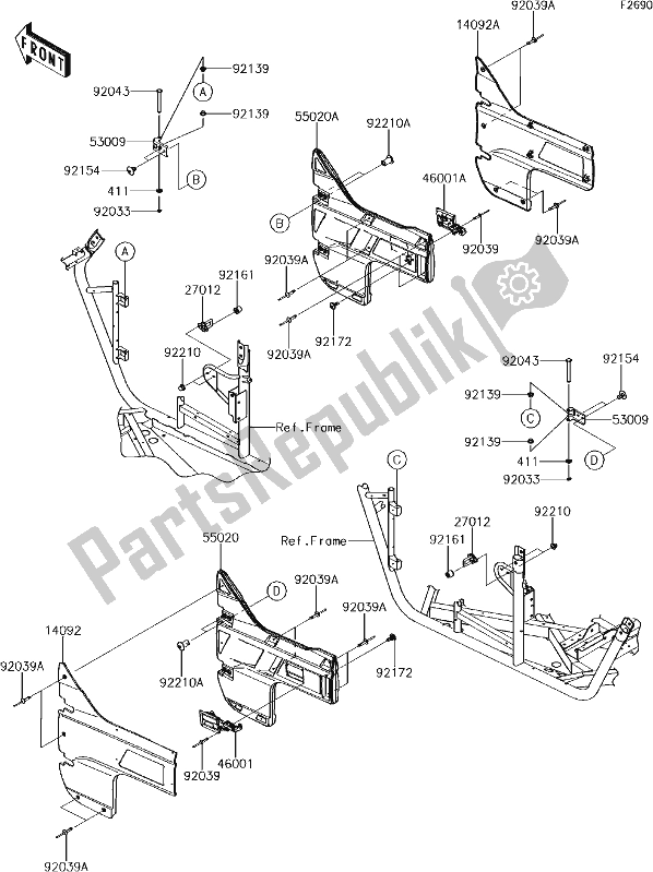 All parts for the 58 Door of the Kawasaki KRF 800 Teryx LE 2017