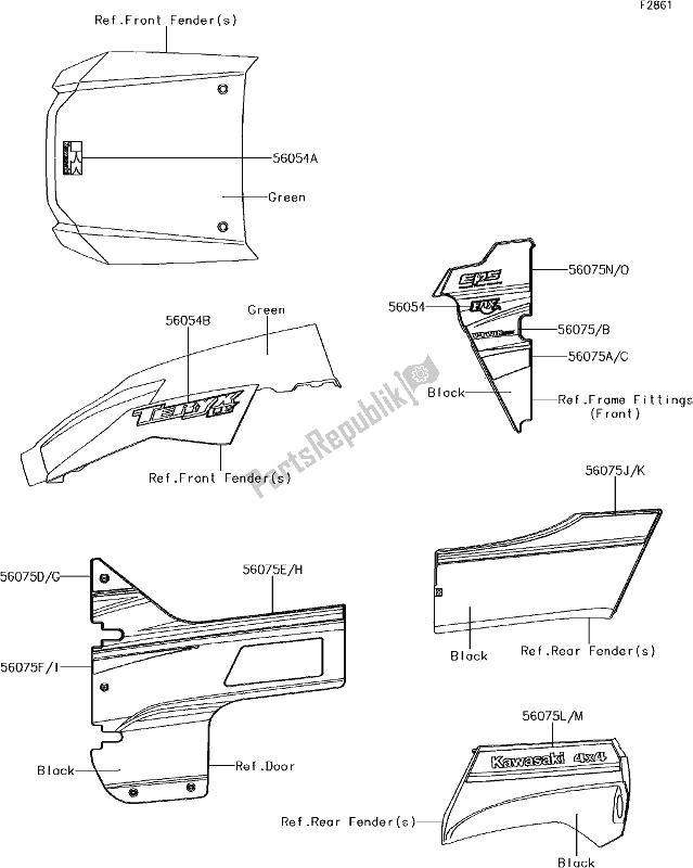 Tutte le parti per il 65 Decals(green)(ggf) del Kawasaki KRF 800 Teryx LE 2017