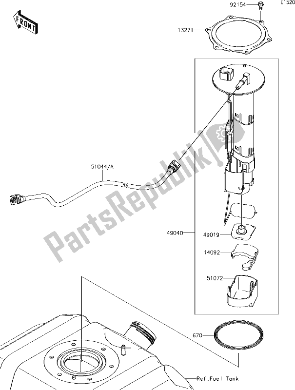 Toutes les pièces pour le 18 Fuel Pump du Kawasaki KRF 800 Teryx LE 2018