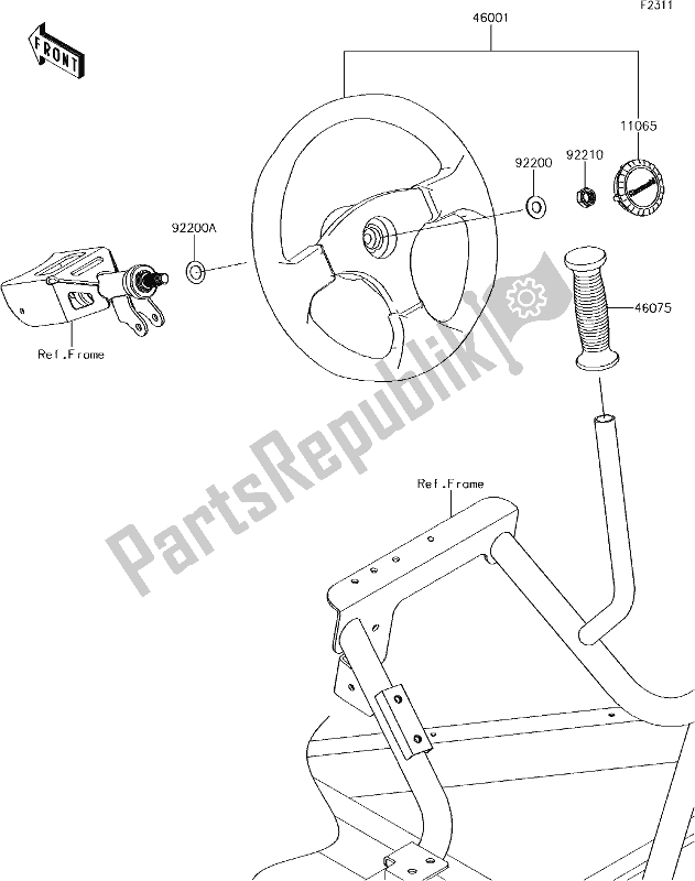 All parts for the 48 Steering Wheel of the Kawasaki KRF 800 Teryx LE 2018