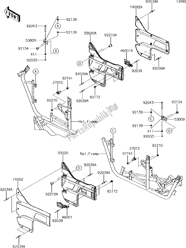 All parts for the 58 Door of the Kawasaki KRF 800 Teryx LE 2018