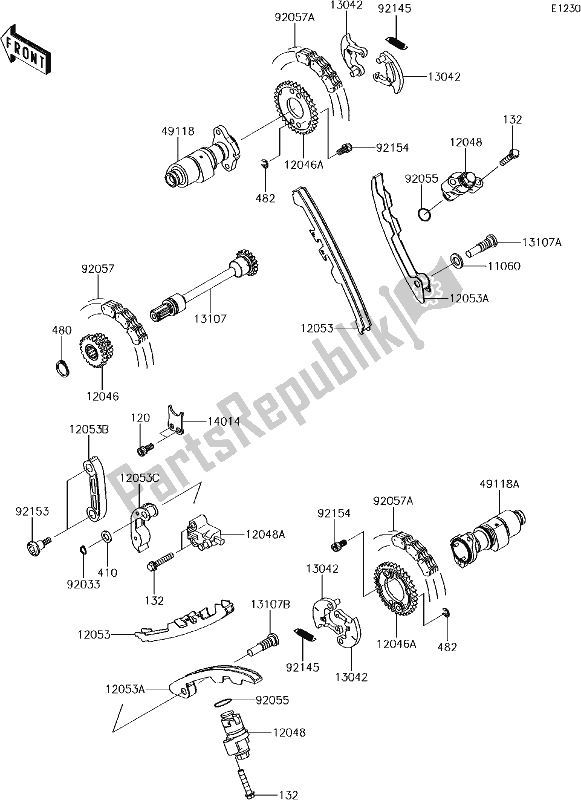 All parts for the 6 Camshaft(s)/tensioner of the Kawasaki KRF 800 Teryx LE 2018