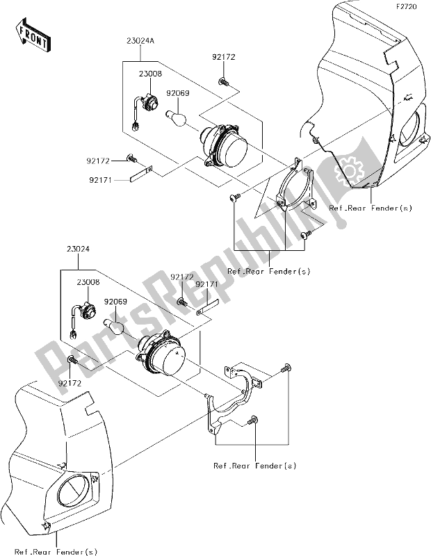 All parts for the 60 Taillight(s) of the Kawasaki KRF 800 Teryx LE 2018