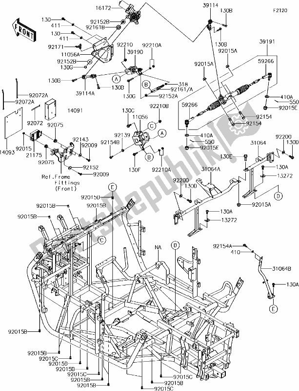 Toutes les pièces pour le 31-1frame du Kawasaki KRT 800 Teryx4 LE 2017