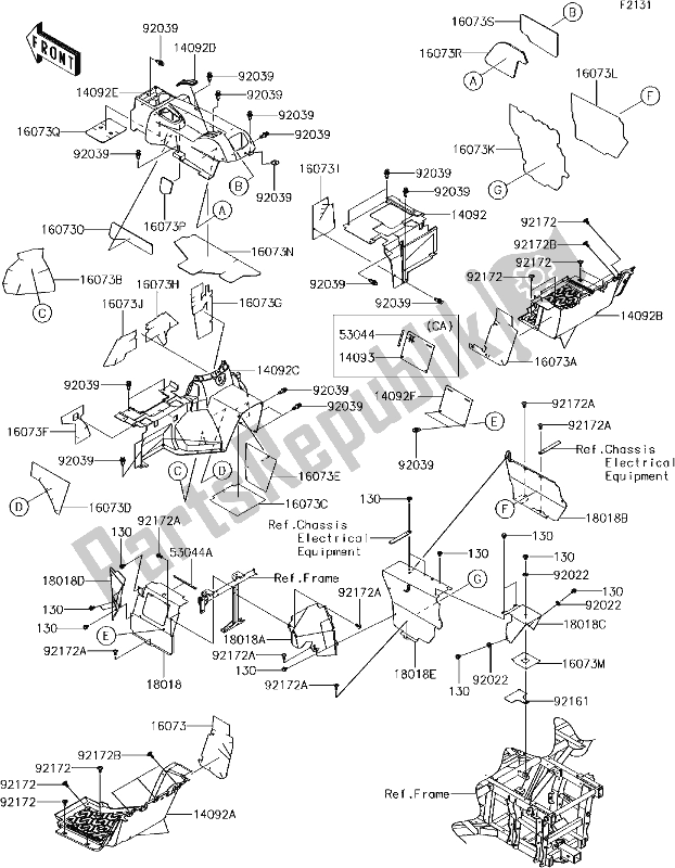 Tutte le parti per il 34 Frame Fittings(rear) del Kawasaki KRT 800 Teryx4 LE 2017