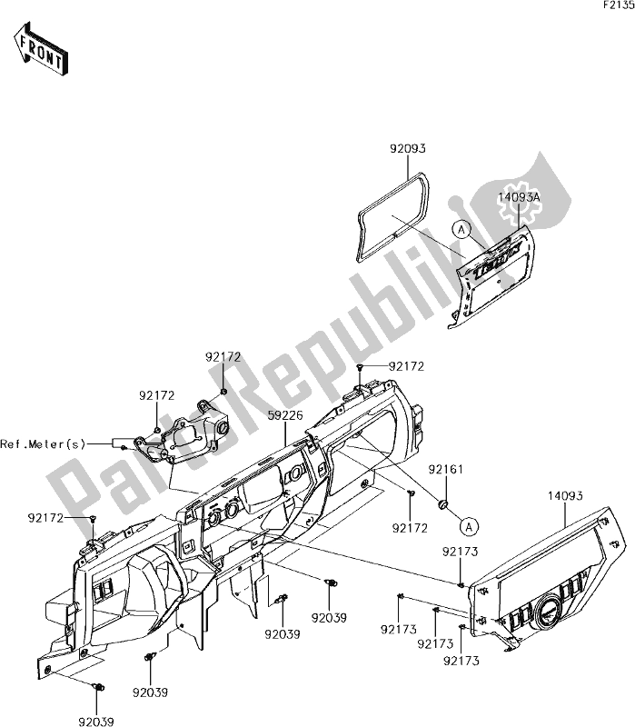 All parts for the 35 Front Box of the Kawasaki KRT 800 Teryx4 LE 2017