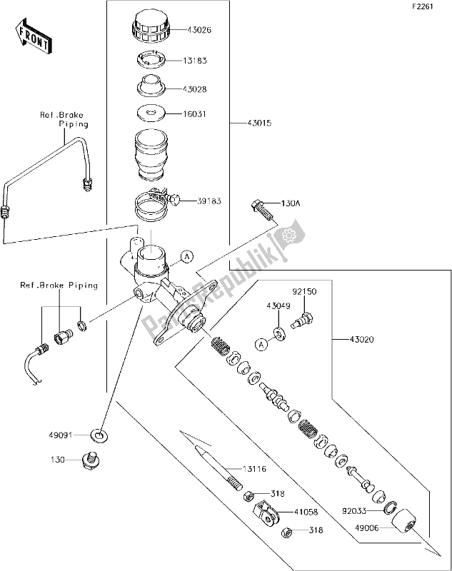 Todas las partes para 44 Master Cylinder de Kawasaki KRT 800 Teryx4 LE 2017