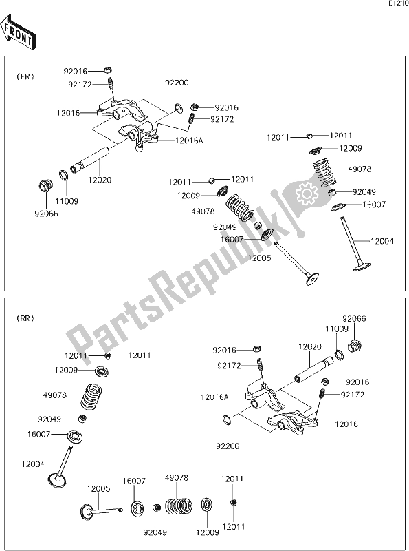 Alle onderdelen voor de 5 Valve(s) van de Kawasaki KRT 800 Teryx4 LE 2017