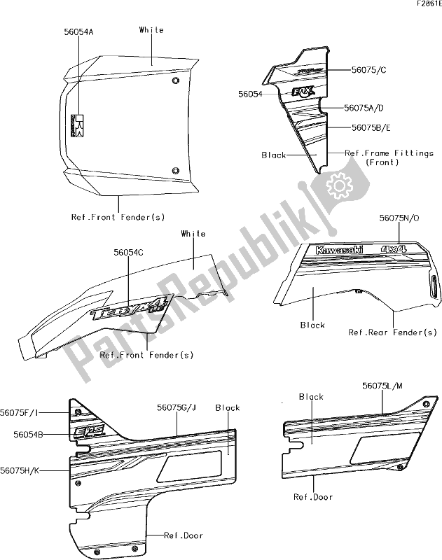 All parts for the 70 Decals(white)(ghf) of the Kawasaki KRT 800 Teryx4 LE 2017