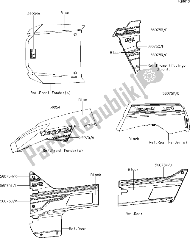 All parts for the 72 Decals(blue)(gjf) of the Kawasaki KRT 800 Teryx4 LE 2017