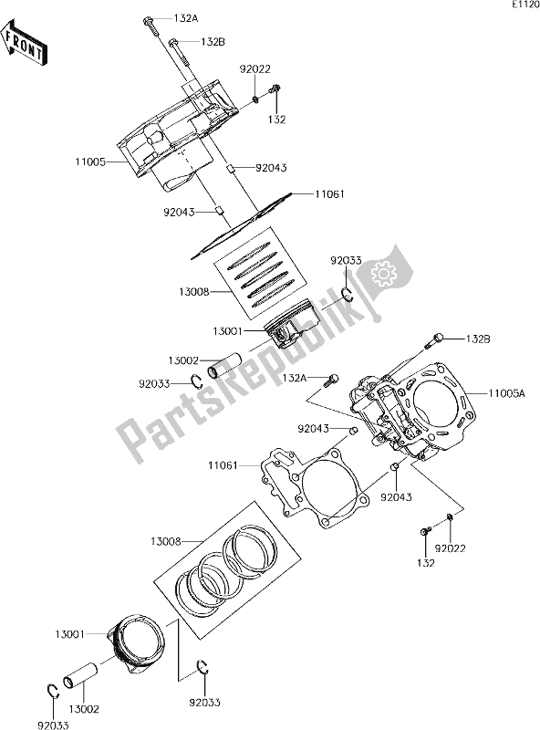 Wszystkie części do 2 Cylinder/piston(s) Kawasaki KRT 800 Teryx4 LE 2018 Wszystkie części do 2 Cylinder/piston(s) Kawasaki KRT 800 Teryx4 LE 2018