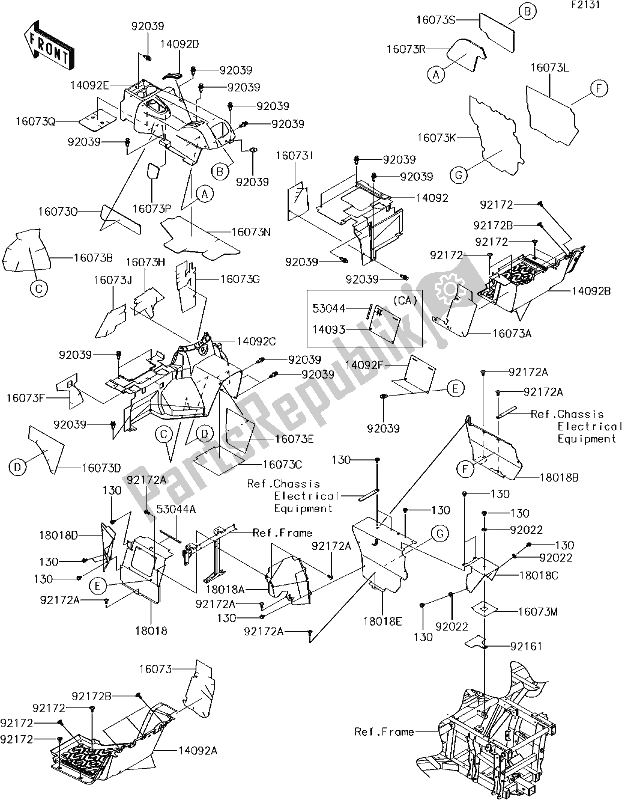 Toutes les pièces pour le 34-1frame Fittings(rear) du Kawasaki KRT 800 Teryx4 LE 2018