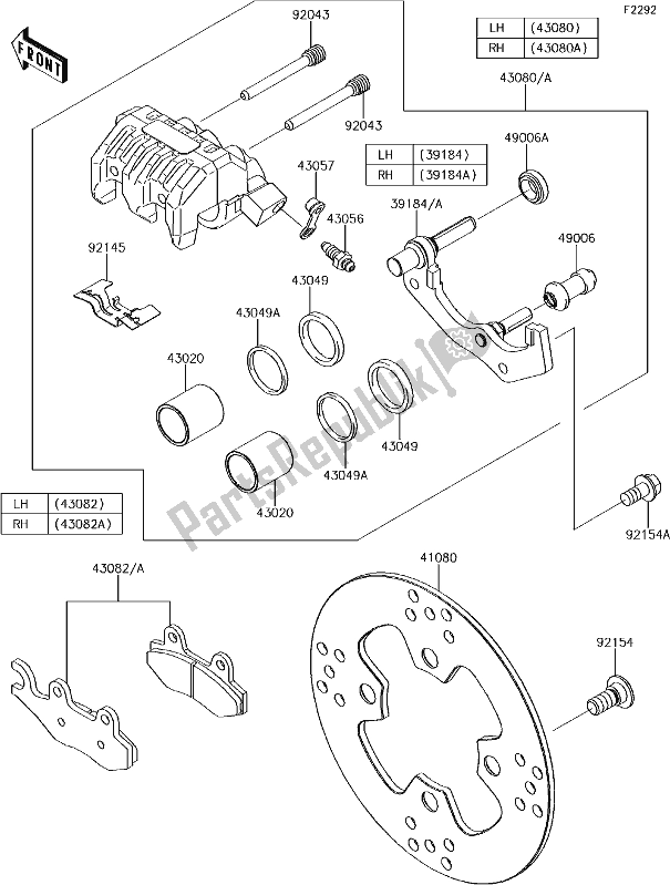 Wszystkie części do 47 Front Brake Kawasaki KRT 800 Teryx4 LE 2018 Wszystkie części do 47 Front Brake Kawasaki KRT 800 Teryx4 LE 2018