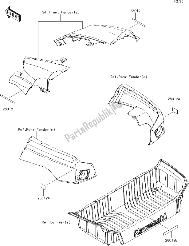 Wszystkie części do 63 Reflectors(cn) Kawasaki KRT 800 Teryx4 LE 2018