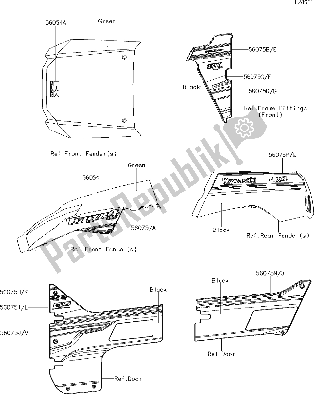 Wszystkie części do 71 Decals(green)(gjf) Kawasaki KRT 800 Teryx4 LE 2018
