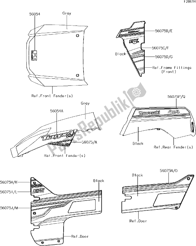 Wszystkie części do 73 Decals(gray)(gjfa) Kawasaki KRT 800 Teryx4 LE 2018 Wszystkie części do 73 Decals(gray)(gjfa) Kawasaki KRT 800 Teryx4 LE 2018