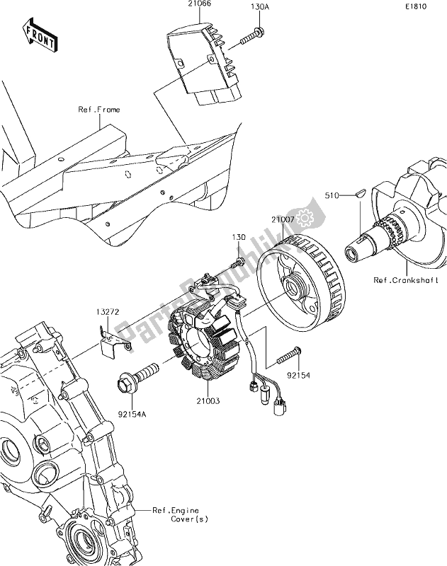 All parts for the 22 Generator of the Kawasaki KRT 800 Teryx4 2019