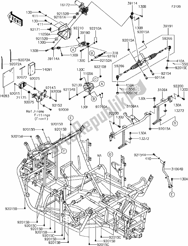 Tutte le parti per il 31 Frame del Kawasaki KRT 800 Teryx4 2019