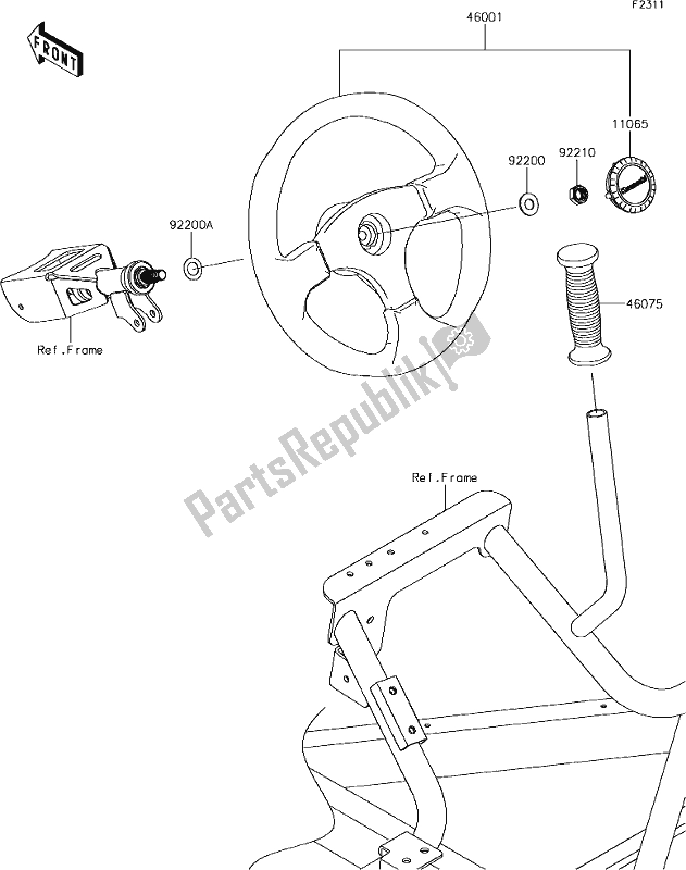 All parts for the 48 Steering Wheel of the Kawasaki KRT 800 Teryx4 2019