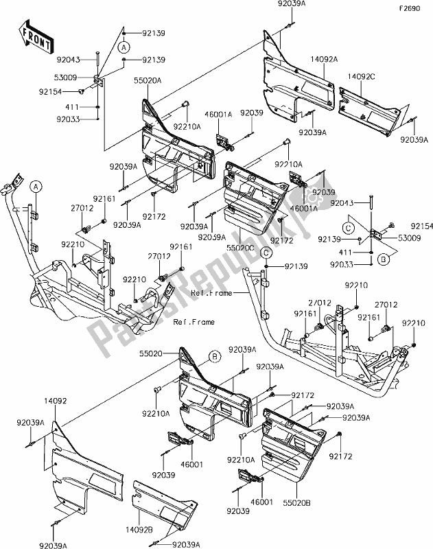 All parts for the 56 Door of the Kawasaki KRT 800 Teryx4 2019