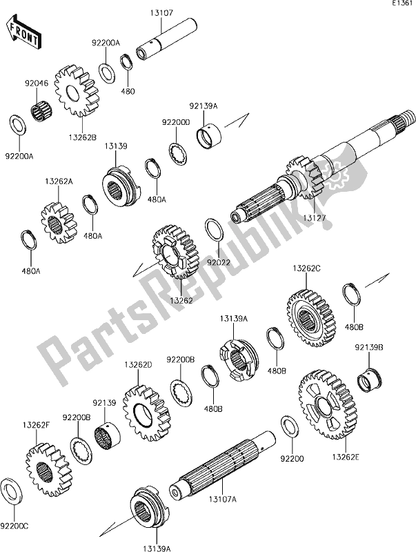 Wszystkie części do 9 Transmission Kawasaki KRT 800 Teryx4 2019