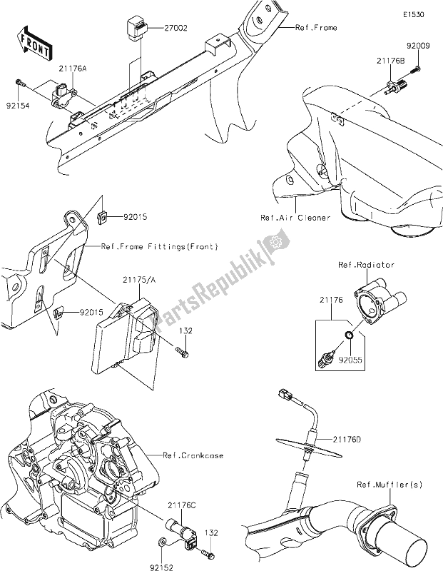 Alle onderdelen voor de 19 Fuel Injection van de Kawasaki KRT 800 Teryx4 2021