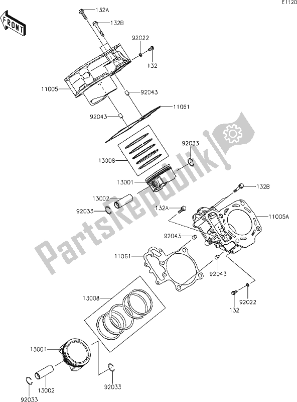 Wszystkie części do 2 Cylinder/piston(s) Kawasaki KRT 800 Teryx4 2021