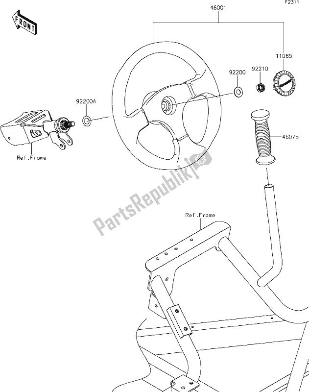 All parts for the 48 Steering Wheel of the Kawasaki KRT 800 Teryx4 2021