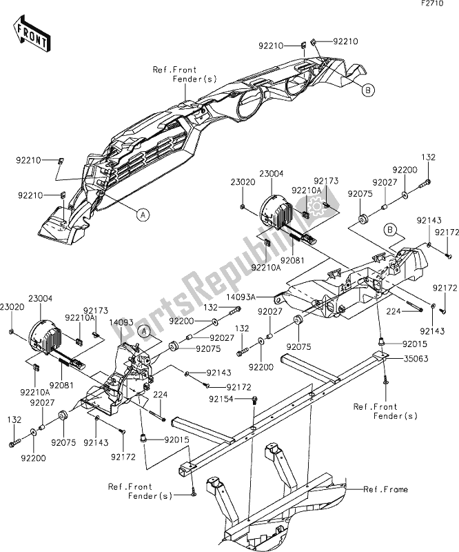 All parts for the 57 Headlight(s) of the Kawasaki KRT 800 Teryx4 2021