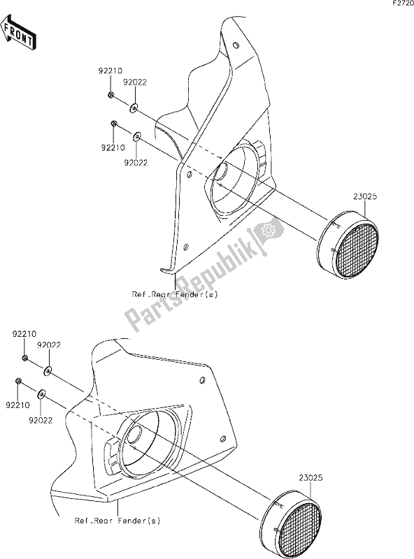 All parts for the 58 Taillight(s) of the Kawasaki KRT 800 Teryx4 2021