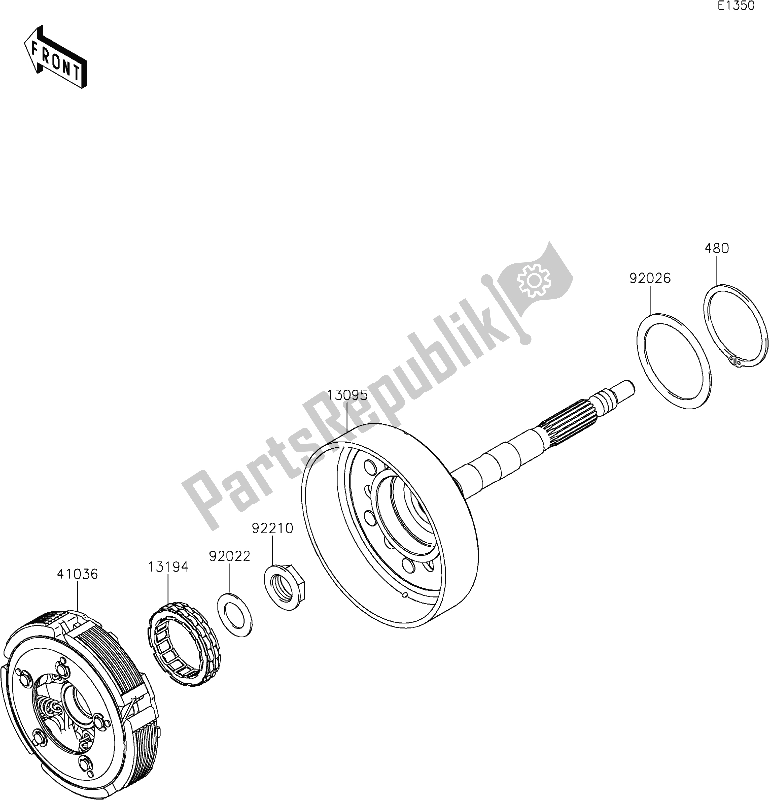 All parts for the 8 Clutch of the Kawasaki KRT 800 Teryx4 2021