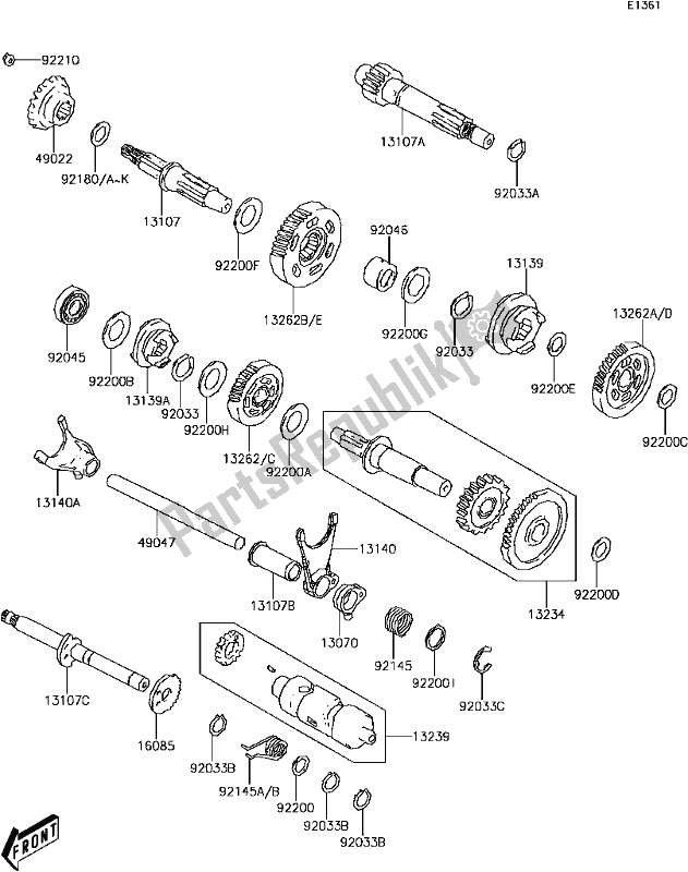 Wszystkie części do B-10transmission(2/2) Kawasaki KVF 300 2017