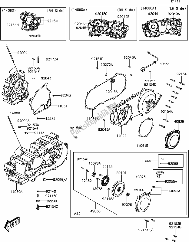 Wszystkie części do B-12crankcase(1/2) Kawasaki KVF 300 2017