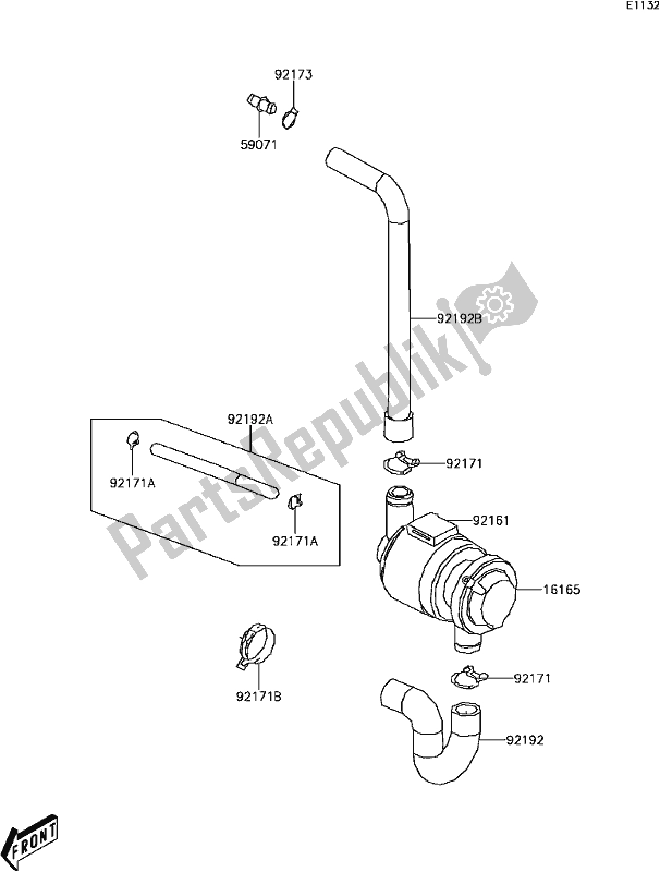 All parts for the B-7 Second Air of the Kawasaki KVF 300 2017