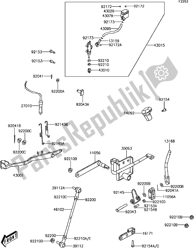 Wszystkie części do D-13rear Master Cylinder(1/2) Kawasaki KVF 300 2017